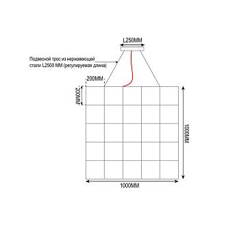 Подвесная люстра Quasar Cosmos Square LED pendant light 100/100/100 100*100*100 см, 180*LED*1W, ImperiumLoft 40.2440, Серебристый