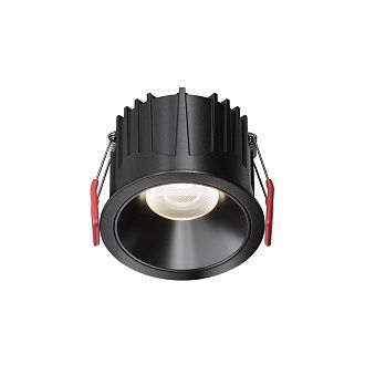 Встраиваемый светильник 6,3 см, LED*15W, 4000K, Maytoni Alfa LED 60° DL043-01-15W4K-RD-B-1, Черный, вр 7,5 см