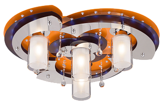 Люстра Ø620 x H200, мм, 4*40W (160W), OG+CR WT(Оранжевый+Хром) Sfera Sveta 8354/4 OG+CR WT