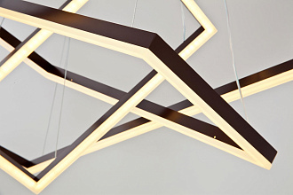 Подвесной светильник 80*40*120 см, LED 216W, 3000 / 6000K, Коричневый LED4U L11001-3HL BR