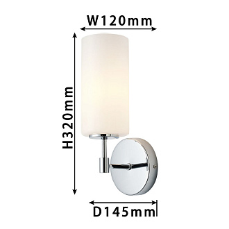 Бра Favourite Palmarius 2814-1W, D145*W120*H320, хром, плафон из белого матового стекла
