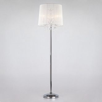 Торшер с абажуром 44 см Eurosvet Allata 2045/3F хром/белый  торшер