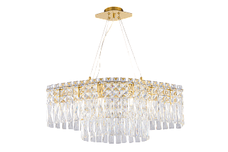 Люстра L670 x W400 x H240(700), мм, 10*40W (400W), PLATING BRASS+CLEAR (Латунь + Прозрачный Хрусталь) NewRgy 5638P/10A PLATING BRASS+CLEAR