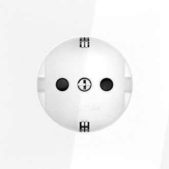 Розетка встраиваемая Voltum S70 с заземлением и защитными шторками, 16А, белый  пластик  VLS040201