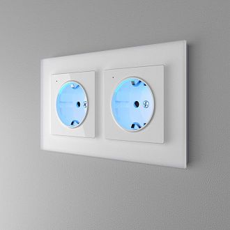 W0021105 Рамка на 2 поста Favorit, белый матовый,стекло Werkel, 4690389159572