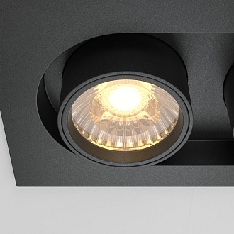 Встраиваемый светильник 15,9*9,5*9,8 см, LED*20W, 3000 К, Hidden DL045-02-10W3K-B Maytoni Downlight, Черный, вр 7,5*14,5 см