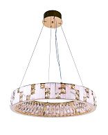 Люстра Ø600 x H100 (800) мм, Светодиодная лента 60W 3000-6000K NewRgy GOLD+CLEAR (Золото + Прозрачный Хрусталь) 6029E/60W GOLD+CLEAR