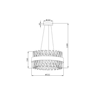 Подвесная люстра  54*140 см, 2*LED хром Vele Luce Calabria VL3073P21