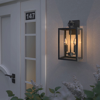 Уличный настенный светильник Candle D 35150/D черный Elektrostandard