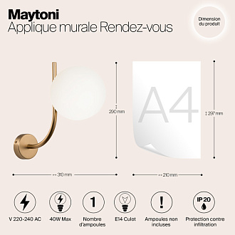 Бра Maytoni Rendez-vous MOD109WL-01BS, латунь