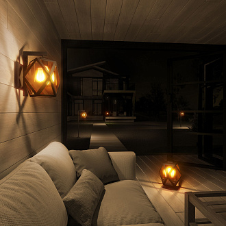 Настенный уличный светильник Ambra D IP33 35133/D черный Elektrostandard