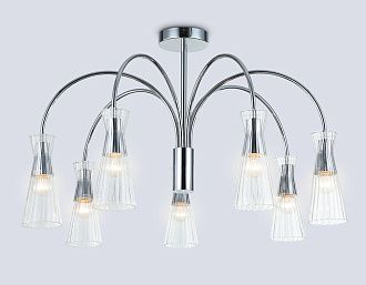 Люстра на штанге **46- см, 7*E14*40W, K, Ambrella Light High Light LH55653, хром