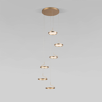 Подвесной светильник 65*65*200 см, LED*75W, 3000K, Eurosvet Crespella 90034/6, золото, a069295