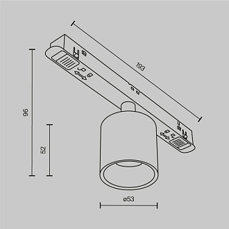 Светильник на шине 5,3*5,3*9,6 см, LED, 7W, 4000К, Maytoni Technical Alfa S TR132-2-7W4K-BS латунный