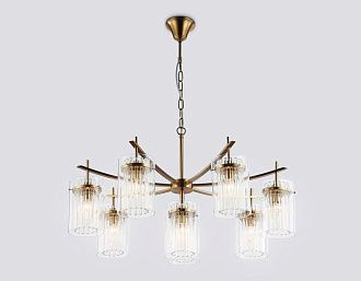 Подвесная люстра **44,5-120 см, 7+1*E14*40W, K, Ambrella Light High Light LH56033, латунь