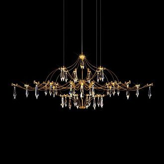 Подвесная люстра 100 см, 27W, 3000K, Loft IT Mira 10587/1000 Gold Asfour, золото