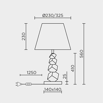 Настольный светильник 33*56 см, Е27 MODELUX ML.5501.01TL GD золото