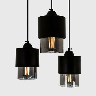 Подвесной светильник 34*34*80 см, Е 27 3x60W, Чёрный, Дымчатый MODEMODERN MD.0650.3R