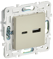 SKANDY Розетка USB A+C 3,1А SK-R14B беж. IEK, SK-U22-D31-K10