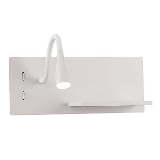 Бра 30**12- см, 2*LED*3+8W, 3000K, Crystal Lux Elqi CLT 217W Qi+USB WH, Белый
