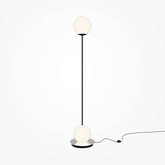 Торшер 28*28*-140 см, *LED*20W, 3000K, Maytoni Twins MOD427FL-L20B3K, Черный и Хром