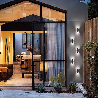 Уличный настенный светодиодный светильник Taco IP54 1632 TECHNO LED чёрный Elektrostandard