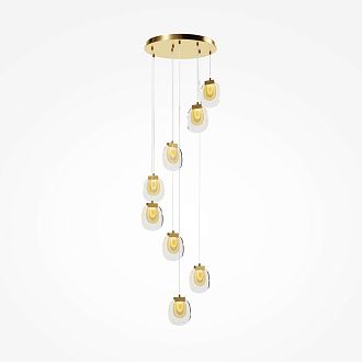 Каскадная люстра 55*55*375 см,  LED, 30W, 3000К, Maytoni Biology MOD367PL-L30BBSK латунный