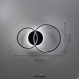 Светильник (2202-400-2BK) SPF-9406 ЧЕРНЫЙ  D630*400/H110/2/LED/2*56W 3 режима без ПДУ TERRA 24-12