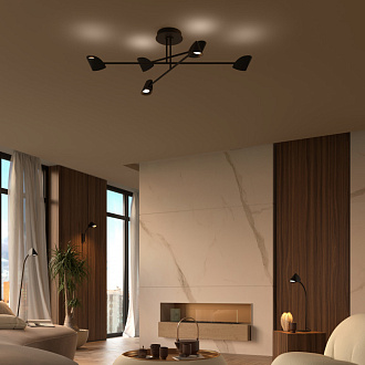 Люстра *115*29,2 см, LED * 6 44.5W, 3000К Mantra Capuccina 7580, черный