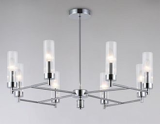 Люстра со стеклянными плафонами на штанге **52- см, 8*E14*40W, K, Ambrella Light High Light LH55152, хром
