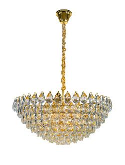 Люстра Ø800 x H350 (1000), мм, 20*40W (800W), PLATING BRASS (ЛАТУННОЕ ПОКРЫТИЕ) NewRgy 2973E/20A GOLD+CLEAR (1) Люстра