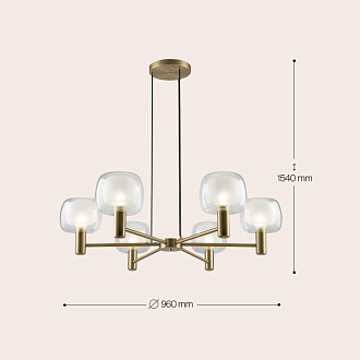 Светильник 96 см, Maytoni Vision MOD411PL-06G, золото