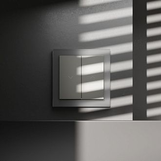 Выключатель встраиваемый для жалюзи 10А, сталь Voltum S70 VLS020705, Пластик Soft touch