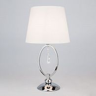Настольная лампа с абажуром 28 см Eurosvet Madera 01055/1 хром/прозрачный хрусталь Strotskis