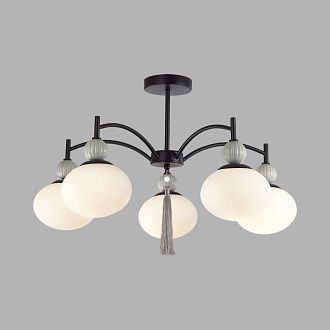 Люстра потолочная *69,5*43-43 см, 5*E14*40W, Lumion Gloriya LUM8273/5C, черный; серый