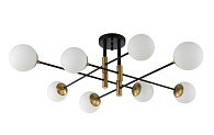Светильник потолочный 100 см, Crystal Lux FIDEL PL8 BLACK Черный/Бронза