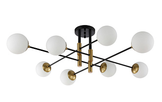 Светильник потолочный 100 см, Crystal Lux FIDEL PL8 BLACK Черный/Бронза