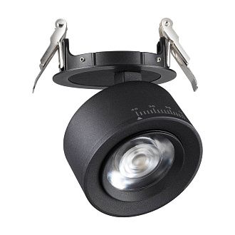 LED светильник 8 см, 18W, 4000K, Novotech Spot Eddy 358944, черный, вр 7,5 см