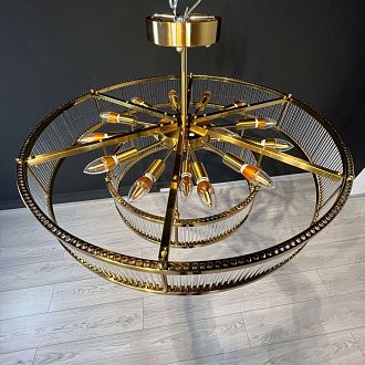 Люстра на штанге RH Marais Round Chandelier D120 120*120*30 см, 19*E14*40W, ImperiumLoft 40.2668, Латунь