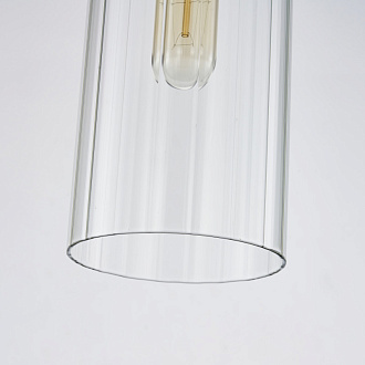 Подвес Favourite Radiales 3099-1P, D105*H645/1265, золота, плафон из прозрачного рельефного стекла, круглый декоративный элемент цвета золота