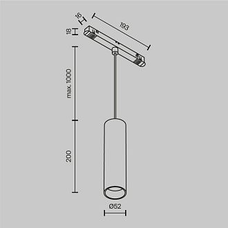 Светильник 5,2*5,2*121,9 см, LED, 12W, Maytoni Technical FOCUS LED TR041-4-12W3K-M-DS-BBS латунный, 3000-6000K, 36°, Dim Exility