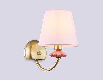 Бра с абажуром и декором из керамики 24*15*24- см, 1*E14*40W, K, Ambrella Light High Light LH75027, золото