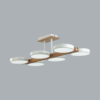 Потолочный светильник 33*65*17 см, 1*LED*72W 3000-4000-6000K Lumion Plato 8030/108CL белый, дерево