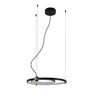 Подвесная люстра 50*160 см, 40W, Favourite TORNADO 4569-1P матовый черный, матовое золото, белый акрил