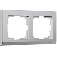 W0021865 Рамка на 2 поста Stark, серебряный матовый Werkel, 4690389194948