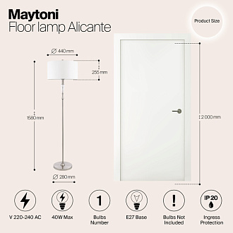 Торшер Maytoni Alicante MOD014FL-01N, белый