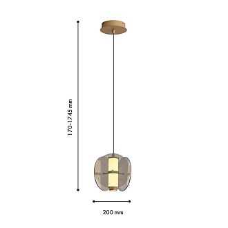 Подвес 20*21-174,5 см, 1*LED, 7,2W, 3000K, Favourite Fada 4625-1P, латунь