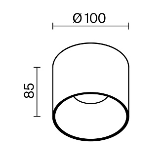 Светильник 10 см, 15W, 3000K, Technical C064CL-01-15W3K-D-RD-B, черный, 60°, Dim, Triac