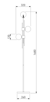 Торшер 32*26*168 см, 3*G9 Eurosvet Volver a066797 01383/3 черный
