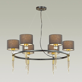 Люстра подвесная Lumion Santiago 4516/6, диаметр 75 см, античная латунь-черный